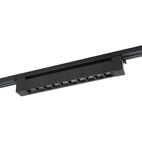 Barra a griglia LED 20W 220V Nera per binario monofase LAMP-MONO-20W-NEROLuce Calda 3000k