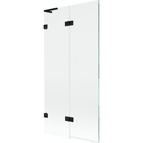 Mexen Lunar L paroi de baignoire à 2 volets gauche 90 x 150 cm, transparent, noir - 897L-090-100-70-00-L (1/5)