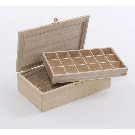 Boîte à compartiment, 25 x 14 x H. 7 cm, lot de 3 (1/2)