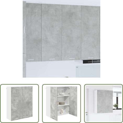 Holzwerkstoff - Hängeschrank mit Tür Beton Grau 80 x 31 x 100 cm Holzwerkstoff (1/5)