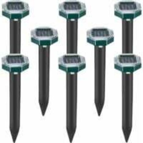 Lot de 8 pics repulsifs a ultrasons pour taupes, serpents et campagnols a energie solaire pour pelouse, jardin et cour, repulsif a sardines (1/4)