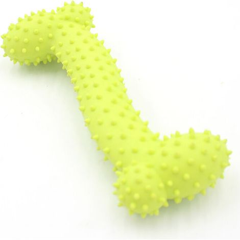 Lot de 2 jouets de dentition en forme d'os pour chien, bâtonnets anti-morsures pour animaux de compagnie, gomme nettoyante pour les dents (vert) (1/5)