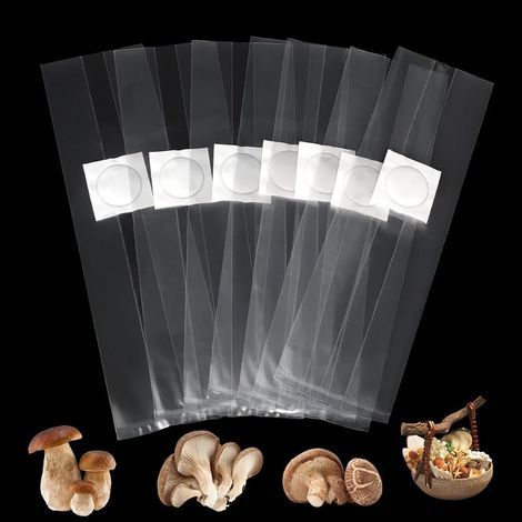 Lot de 50 sacs de culture de champignons - 25 x 50 cm - Avec filtre - Sac de culture de champignons - Sac de culture de champignons - Résistant à la déchirure et solide - Accessoire de culture (1/5)