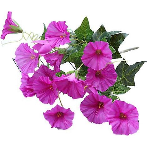 Fleur en soie artificielle aux couleurs vives, résistante à la décoloration, imitation pratique des nervures de feuilles transparentesviolet (1/5)