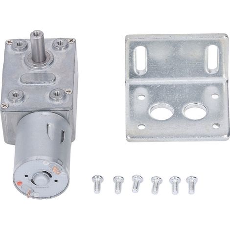 Moteur à engrenage à vis sans fin 24V DC 2W, régulation de vitesse 0-300 tr/min, rotation bidirectionnelle, réducteur à couple élevé pour automatisation (1/5)