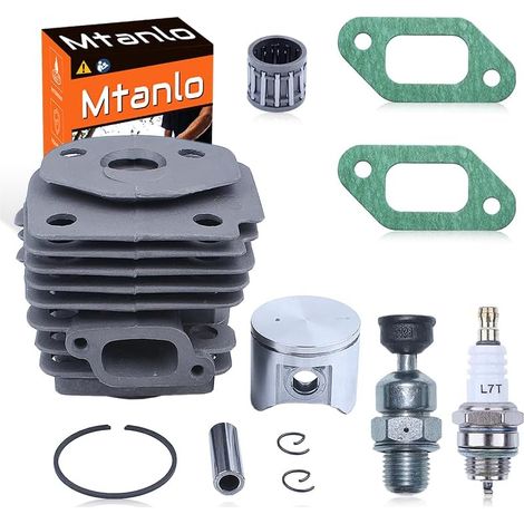 Kit de joint de piston de cylindre 47mm pour tronçonneuse Husqvarna 359 357 XP 357XP, Remplace 537157302 avec soupape de décompression, bougie, aiguille de roulement (1/5)
