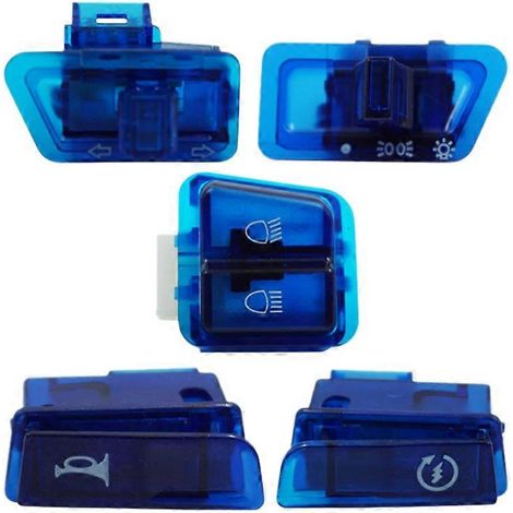 Interruptor de intermitentes para motocicleta, luz de cruce y de largo alcance, botón de bocina para scooter GY6 50Cc 125Cc 150Cc Honda DIO AF17 AF18 Azul (1/5)