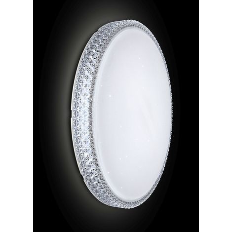LED Deckenleuchte Metall rund D: 40 cm Weiß 4000 K neutralweiß 1920 lm Modern