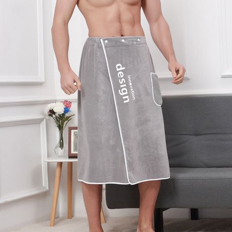 Serviette de bain en polaire corail pour hommes, douce et confortable, version adulte et grande taille, serviette de bain personnalisée (1/4)