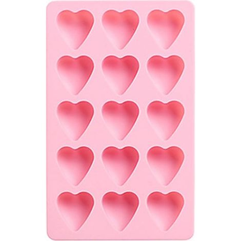 Moule à glaçons en forme de cœur, moules à glaçons en silicone, démoulage facile, 15 bacs à glaçons flexibles, idéal pour la cuisine, le chocolat, les bonbons, rose (1/5)