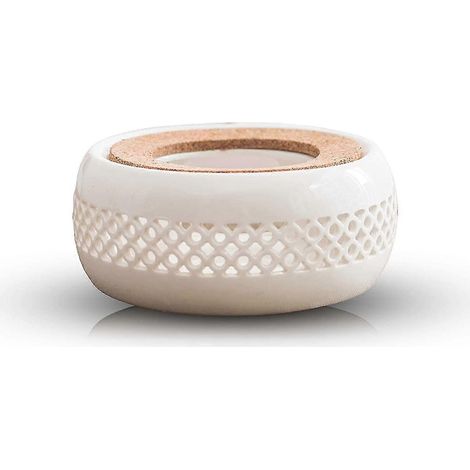 Chauffe-théière en céramique, chauffe-bougie chauffe-plat blanc, motif théière en verre, base pour chauffe-théière (1/2)