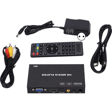 Lecteur multimédia multifonction 4K A7 HD avec télécommande et prise 100-240 V (UE) (1/5)