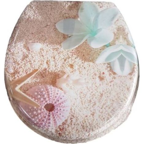 Cleafe - Copriwater Copri Water Sedile Wc Bagno Universale Cerniere Acciaio Sabbia 52981a - 3,5