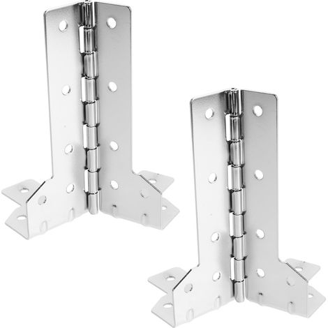 Charnières métalliques en forme de L pour flight cases et valises DJ, 2 pièces, couleur argent, (1/5)