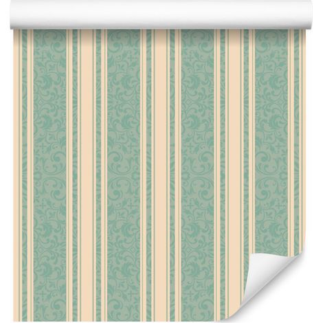 Tapete mit Retro-Streifen und Ornamenten im orientalischen Stil für Wohn- und Schlafzimmer, 50x1000 (1/5)