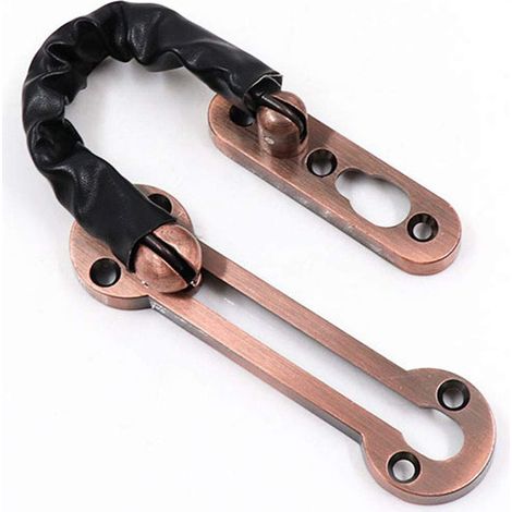 Chaîne de porte plus épaisse en acier inoxydable bronze style rétro avec verrou de sécurité pour plus de sécurité (1/4)