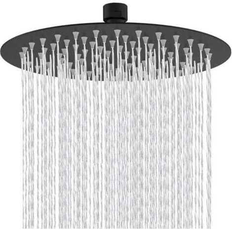 8 pouces pommeau douche Rond fixe tête de douche en acier inoxydable Noir à 180 ° rotatif puissant Haute pression Spray de pulvérisation de salle de bains salle de bains Pommes de douche fixes (1/4)