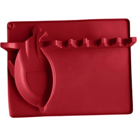 Repose-cuillère en silicone, porte-baguettes, porte-cuillères, organisateur de vaisselle, gris-Red
