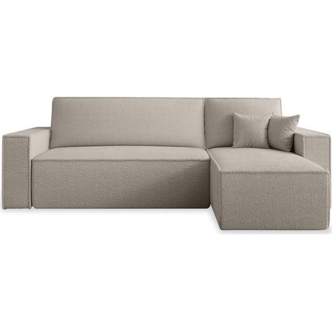 Canapé d'angle convertible réversible Lorenzo Bouclette Beige (1/5)