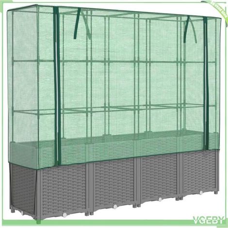 Jardinière surélevée - FAFEICY - 4015859 - Housse imperméable aspect rotin - 160x40x153 cm - PP & tube en fer (1/5)