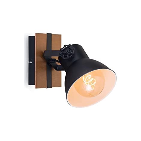 Spot faretto vintage 1 Luce con attacco E27 colore nero cm 17 x 17 x 21 (1/4)
