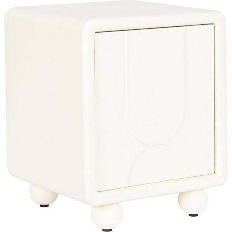 Mesita De Noche Mdf 45X40X55 1Puerta 3D Blanco (1/5)