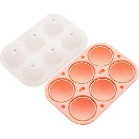 Moule à glaçons sphériques en silicone alimentaire, sans entonnoir, démoulage facile, pour whisky d'été, moule à glaçons carrés, rose. (1/4)
