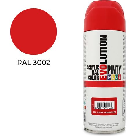 Vernice spray PintyPlus Evolution RAL 3002 Rosso carminio 520cc