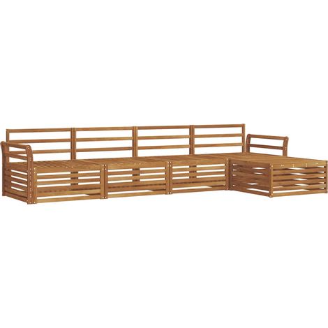 Conjunto de sofás de exterior 5 pcs Natural vidaXL (1/5)