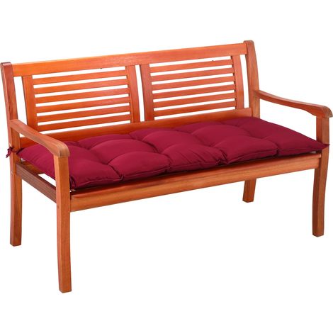 Coussin de banc avec attaches Intérieur Extérieur Coussin pour banc Banquette 110x45x8cm 100% polyester Rouge (1/5)