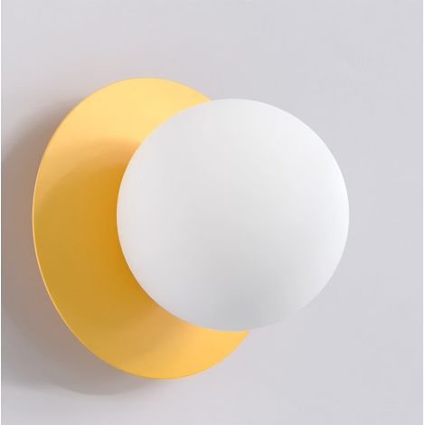 Lampada da parete Americana in acciaio arancione e vetro