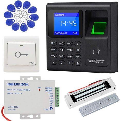 Kit Complet de Contrôle d'Accès RFID 125KHz LIBO - Clavier Autonome, Ventouse Magnétique Électrique 180 kg (350 lbs) et 10 Porte-clés (1/5)