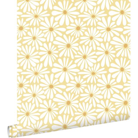 papier peint marguerites jaune pastel - ESTAhome (1/5)