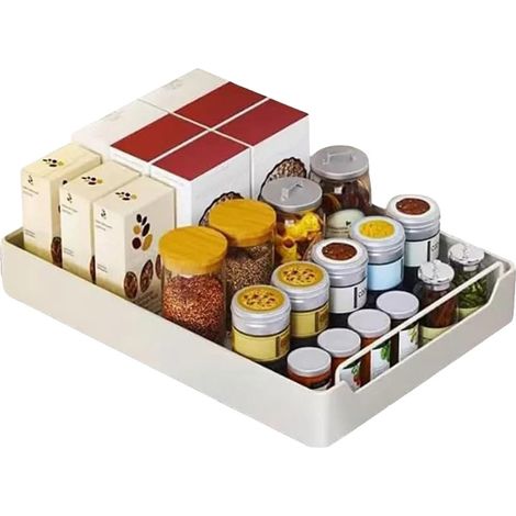 Tiroir Tiroir, Acier Inoxydable, Design Multi-Usage, Blanc-a, 30cm de largeur (1/2)