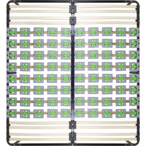 CASI Sommier à lattes avec plots de soutien 200x200 cm avec pieds