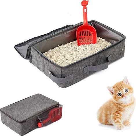 Cat Litter Box, Toilet for Cats, 40 x 24 x 11 cm  Portable Cat Litter, Portable Cat Litter Tray, Suitable for Home, Travel Transport (1/5)