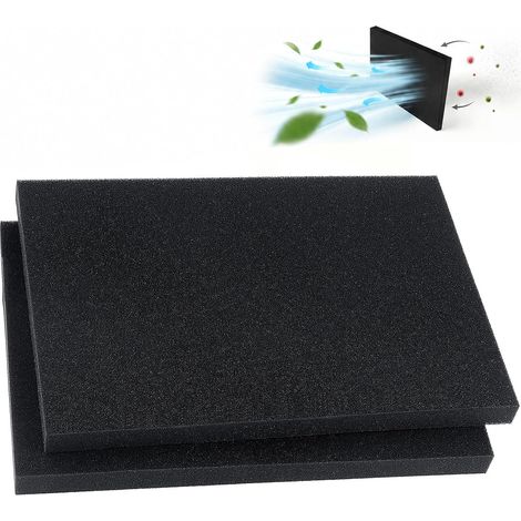 Lot de 2 filtres à air en mousse - 300 x 210 x 10 mm Mousse de polyuréthane 60 PPI universelle à découper pour filtre à air scooter moto tondeuse motobineuse tronçonneuse (1/5)