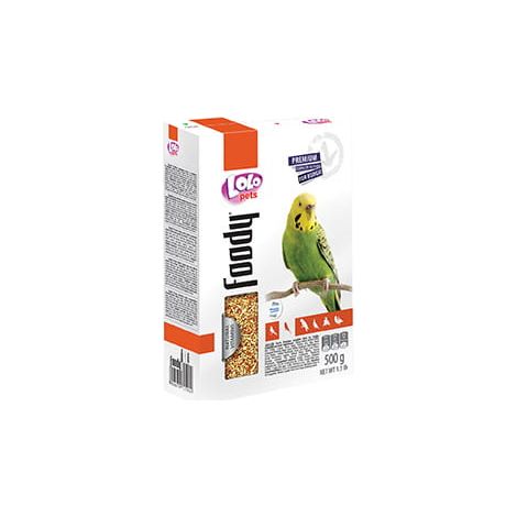 LoLo Pets FOODY Premium 500 g de comida para periquitos en caja de cartón (1/2)