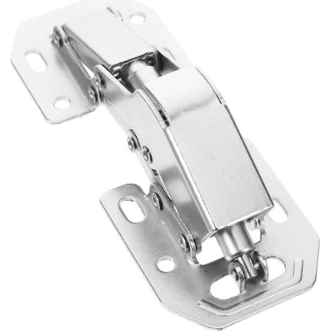 Charnière de porte d'armoire à amortissement hydraulique, couleur argent, en acier laminé à froid (1/5)