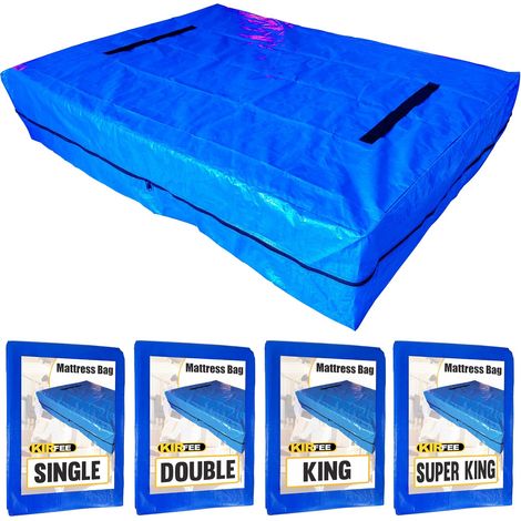 Sacs de matelas double pour le déménagement et le rangement Housse de matelas pour le déménagement Sac de matelas avec 8 poignées Housse de matelas à fermeture éclair robuste et (1/5)