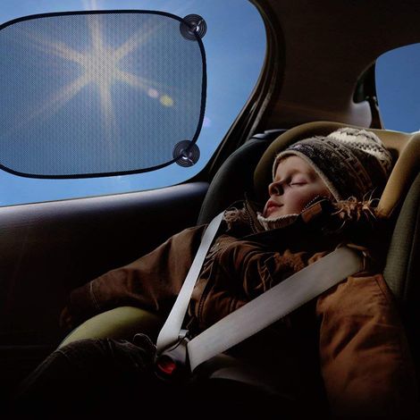 Lot de 5 pare-soleil voiture pour vitres latérales et arrière, protection anti-UV avec ventouses, écran thermique auto (1/5)