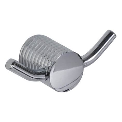Showerdrape Vitality Chrome Stainless Steel Wall Mounted Double Robe Hook (1/3)