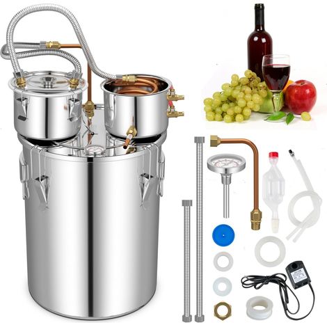 COSTWAY Moonshine Still Distiller 3 Pots 38L Stainless Steel Water Alcohol Distiller (1/5)