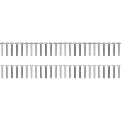 50 Stück Flanschschrauben mit Linsenkopf, A2-70 Edelstahl, Linsenkopf, Innensechskantschrauben, Set M6x35 mm