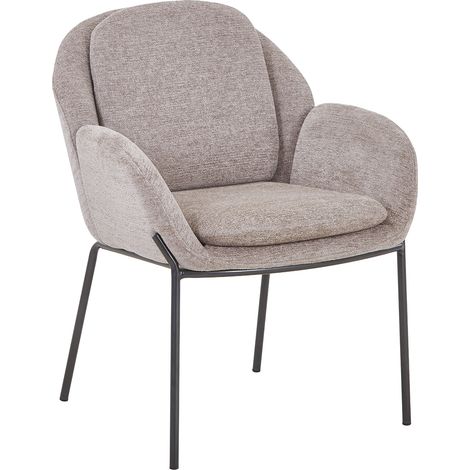 EYLA Chaise en tissu taupe pieds en métal noir (1/5)
