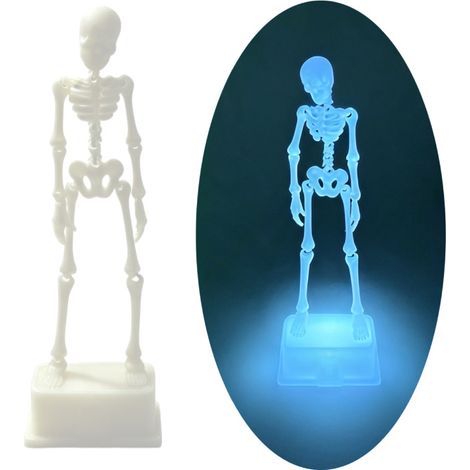 Ornement de crâne dansant pour aquarium Irovami, long tuyau d'oxygène bleu lumineux à ventouse (1/5)