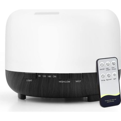 [NIEMALS VERWENDET] Diffusor für ätherische Öle, Aromatherapie-Diffusor mit 7-farbigem LED-Licht für große Räume, Ultraschall-Luftbefeuchter für Zuhause