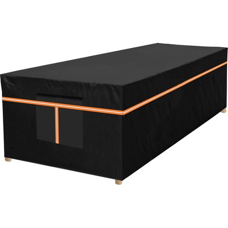 Copertura protettiva per salotto da giardino 180x120x74 cm Oxford 600D impermeabile anti-UV con strisce riflettenti nero (1/5)