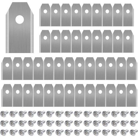 45 x Lames de Rechange en Titane, Lames de Tondeuse à Gazon pour Toutes Les Tondeuses Robotiques Husqvarna Automower, Gardena, Yardforce, Robuste (3g / 0.75mm) avec Vis, Lames de Rechange en Titane