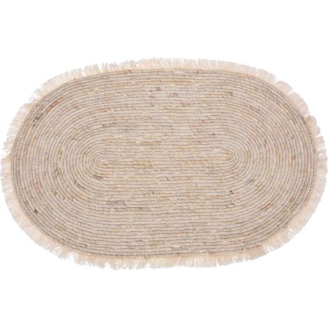 Tappeto ovale con frange 80x50 cm